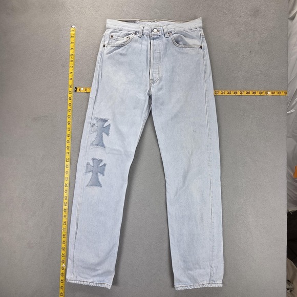 Levi's Other - VTG Levis 501 Jeans Mens Blue Light Wash Made In USA Patchwork‎ Fits 29x31